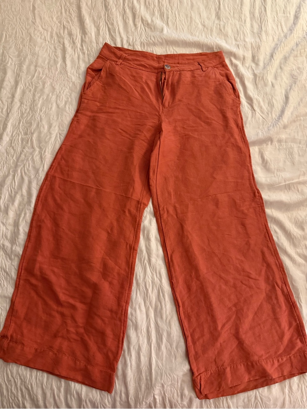 UO Burnt Orange Linen Pants
